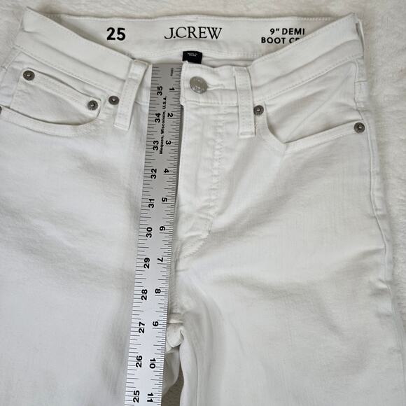 J Crew 9" Demi Boot Crop Jeans White Womens size 25 0694 - Picture 8 of 11